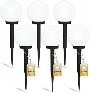 Solárna lampa NNLED, biela, 34 cm, 6 ks.
